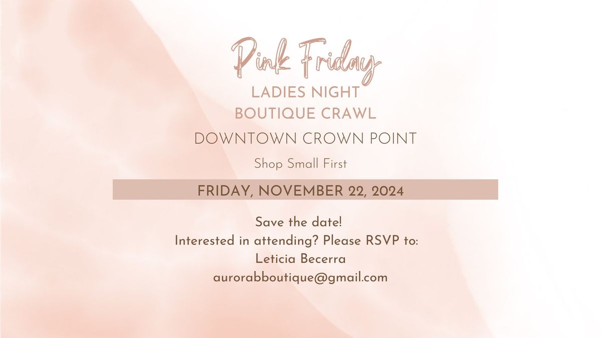 Crown Point Downtown Pink Friday Event