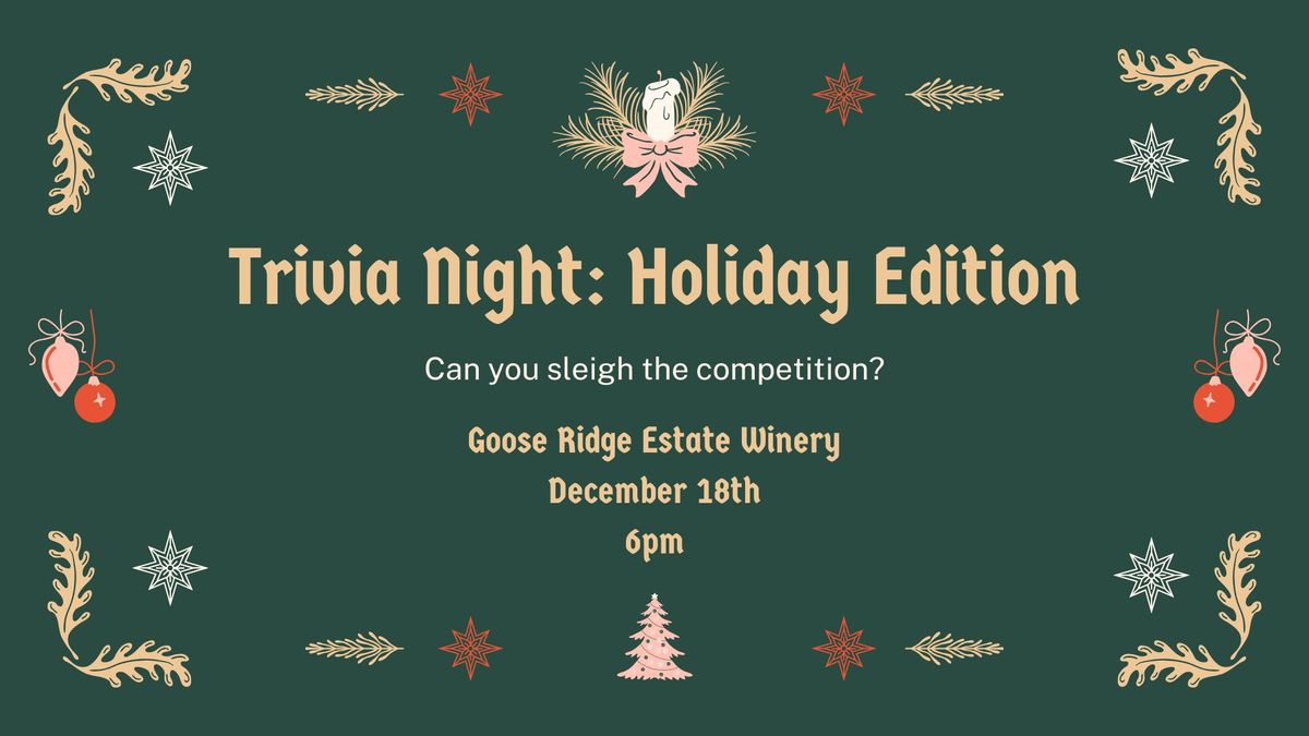 Holiday Trivia Night with Tri-Trivia