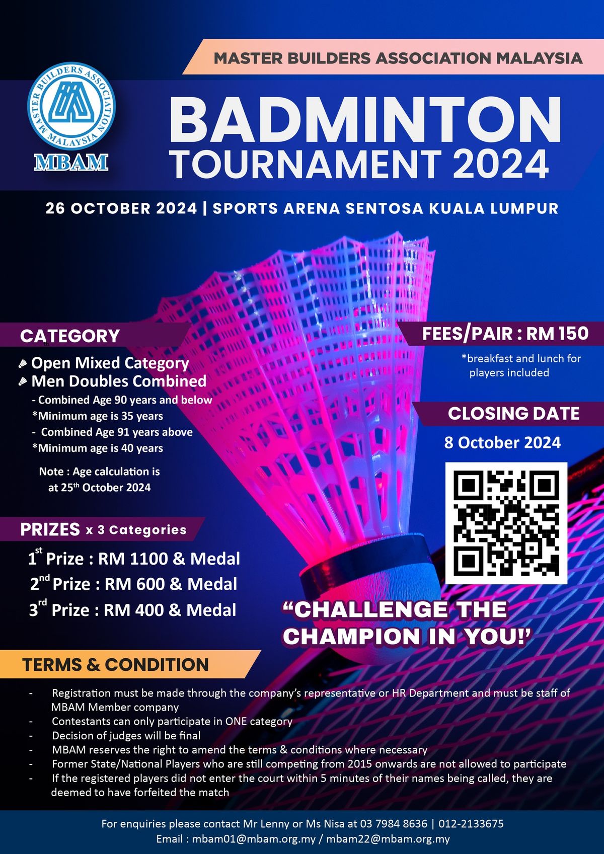 MBAM Badminton Tournament 2024