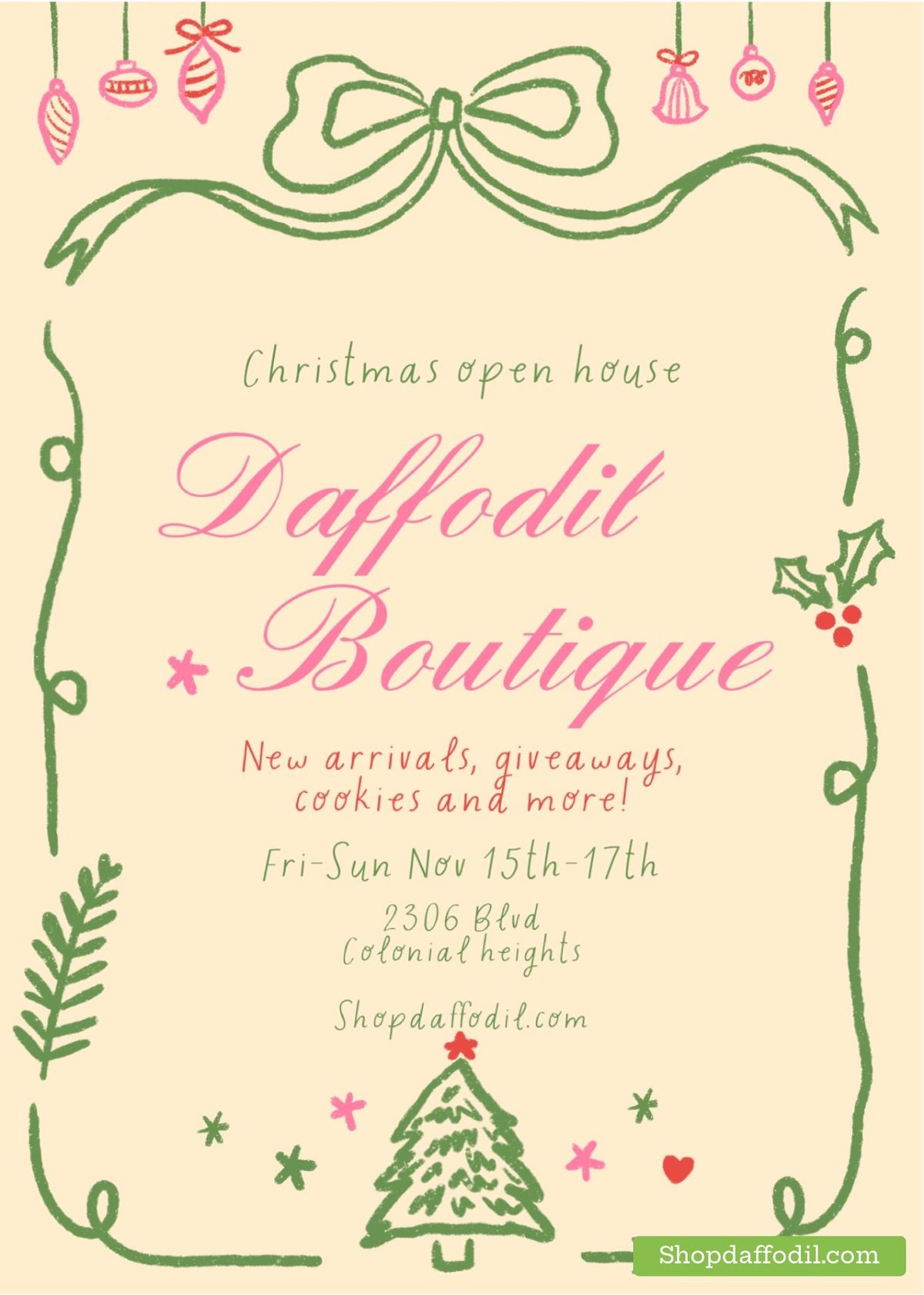 Christmas open house at Daffodil Boutique 