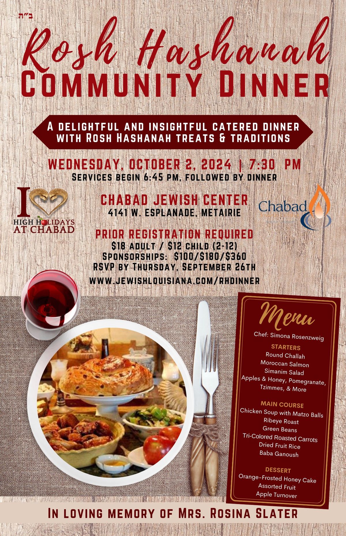 Rosh Hashana Community Dinner