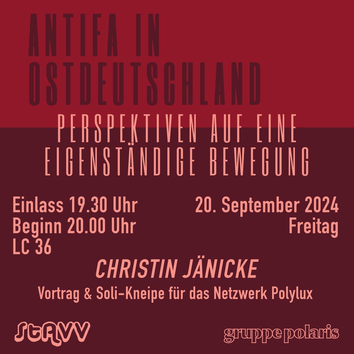 Antifa in Ostdeutschland. Vortrag von Christin J\u00e4nicke \/\/ Anschlie\u00dfend Kneipe