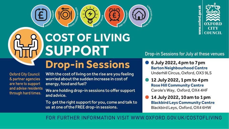 Cost of living support Rose Hill dropin session, Rose Hill Community