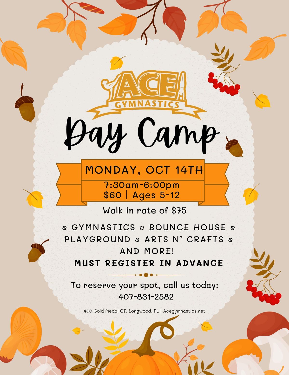 Day Camp: October 14th 