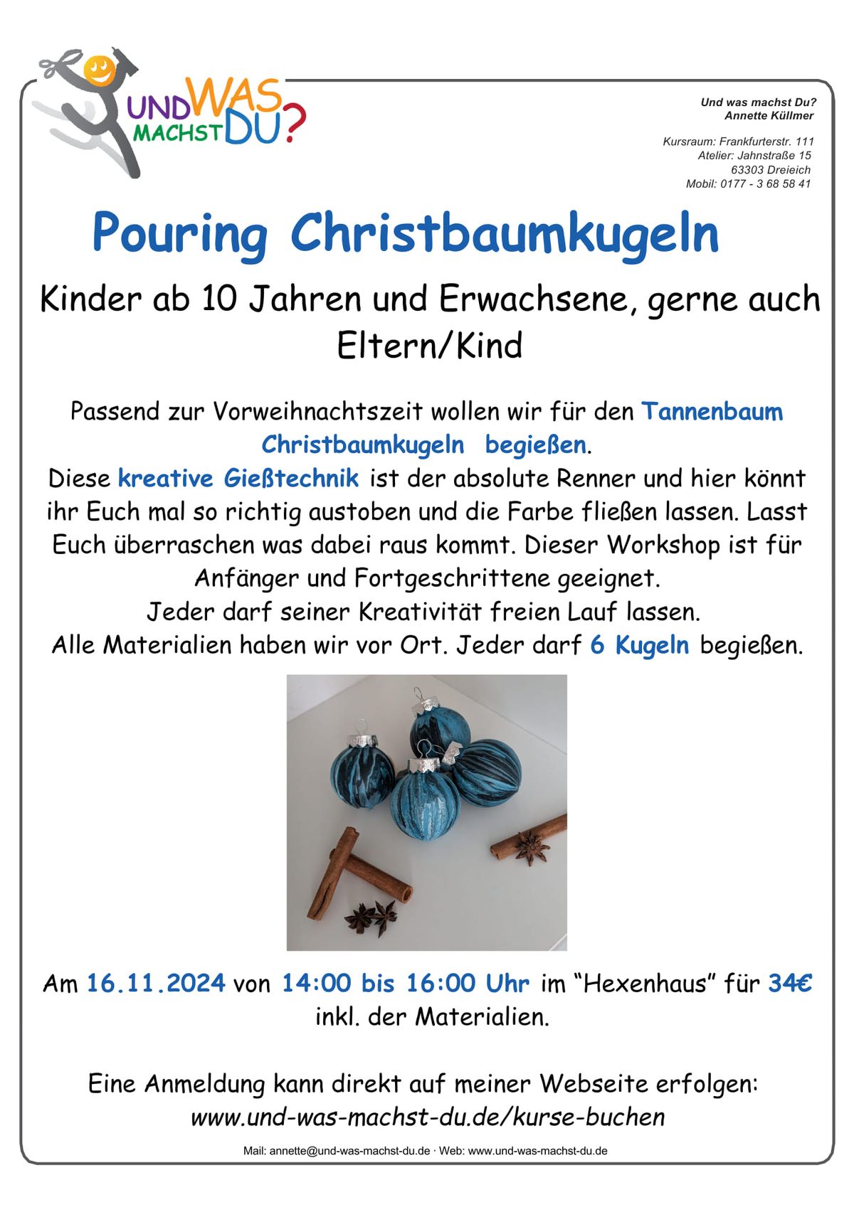 Pouring Christbaumkugeln