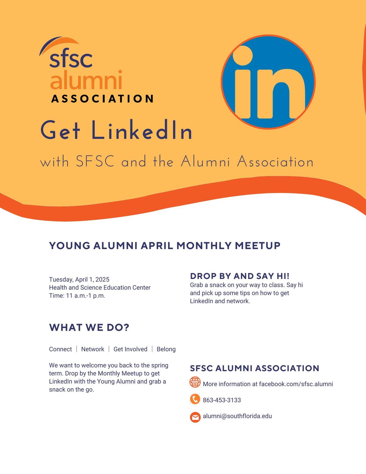 Young Alumni April Monthly Meetup - Highlands Campus