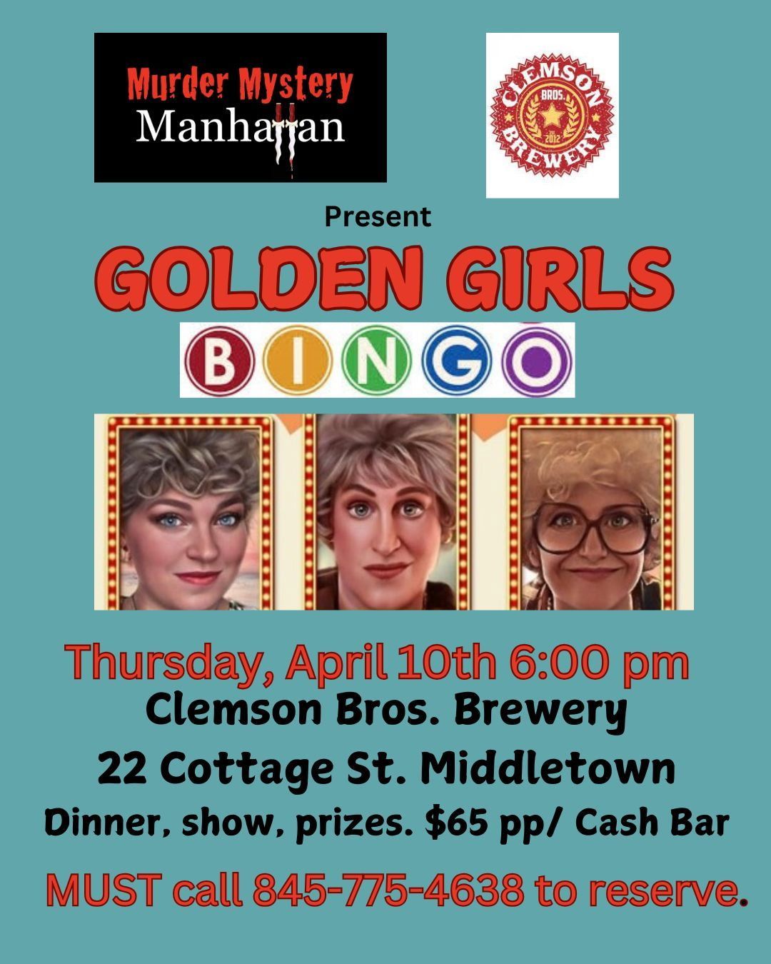 Golden Girls Bingo New Date 