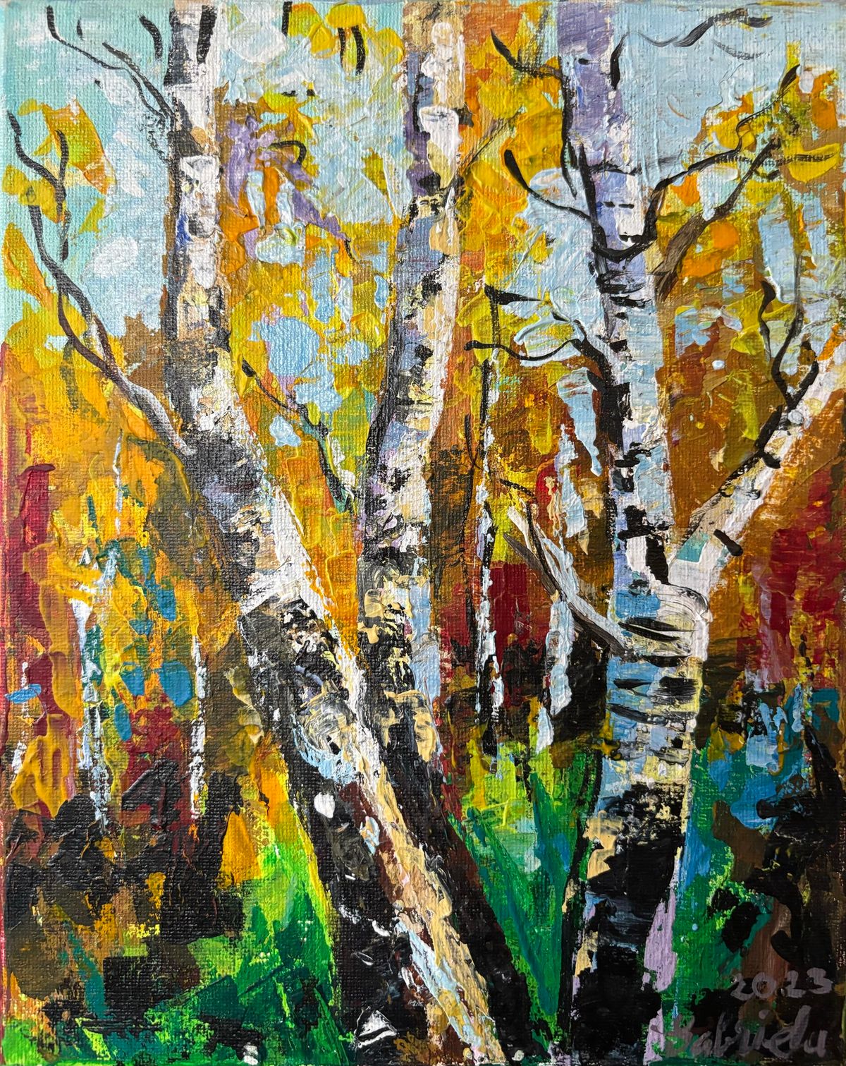 Birch Trees Acrylic Paint Class