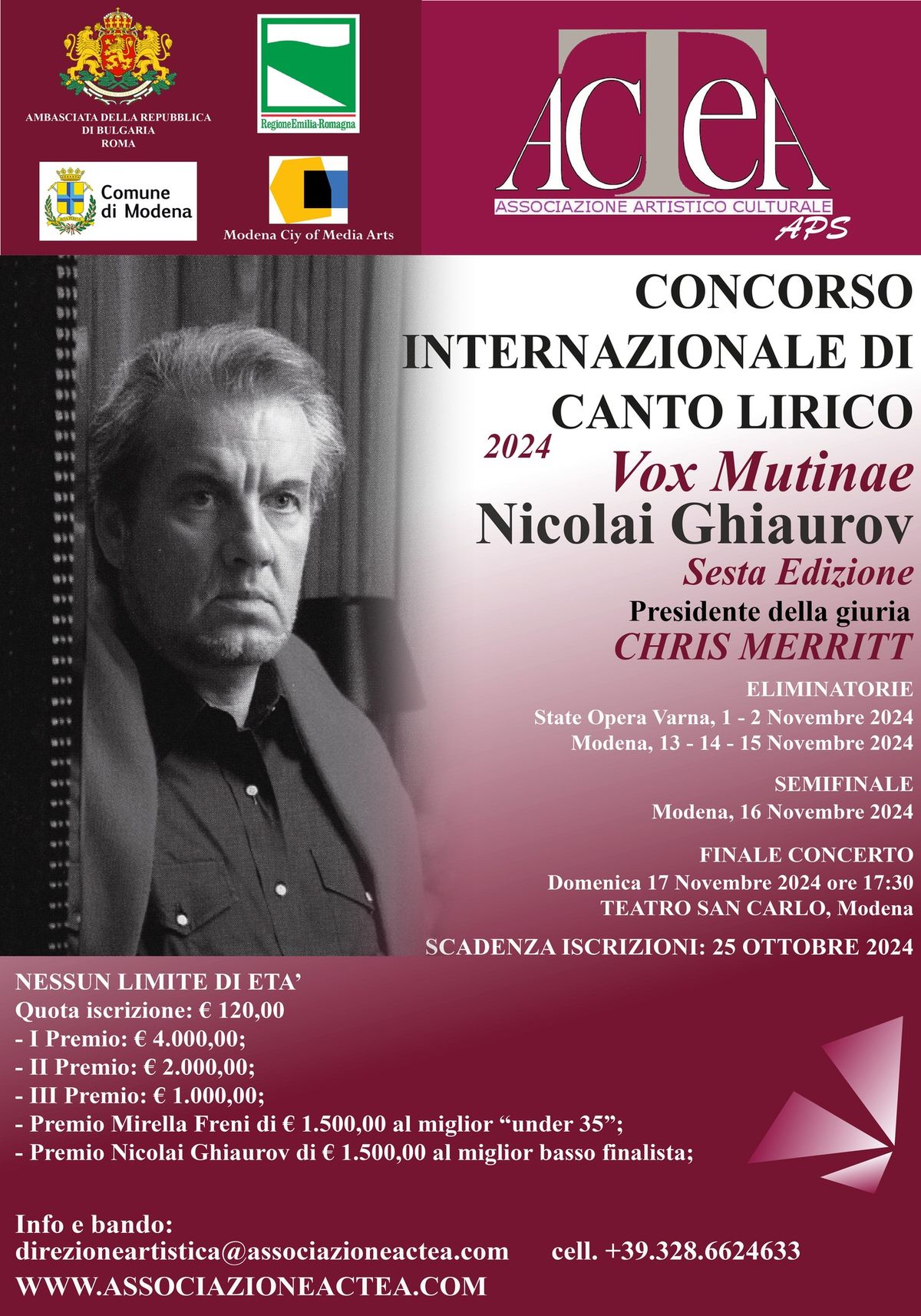 Concorso Internazionale di Canto Lirico VOX MUTINAE "Nicolai Ghiaurov"