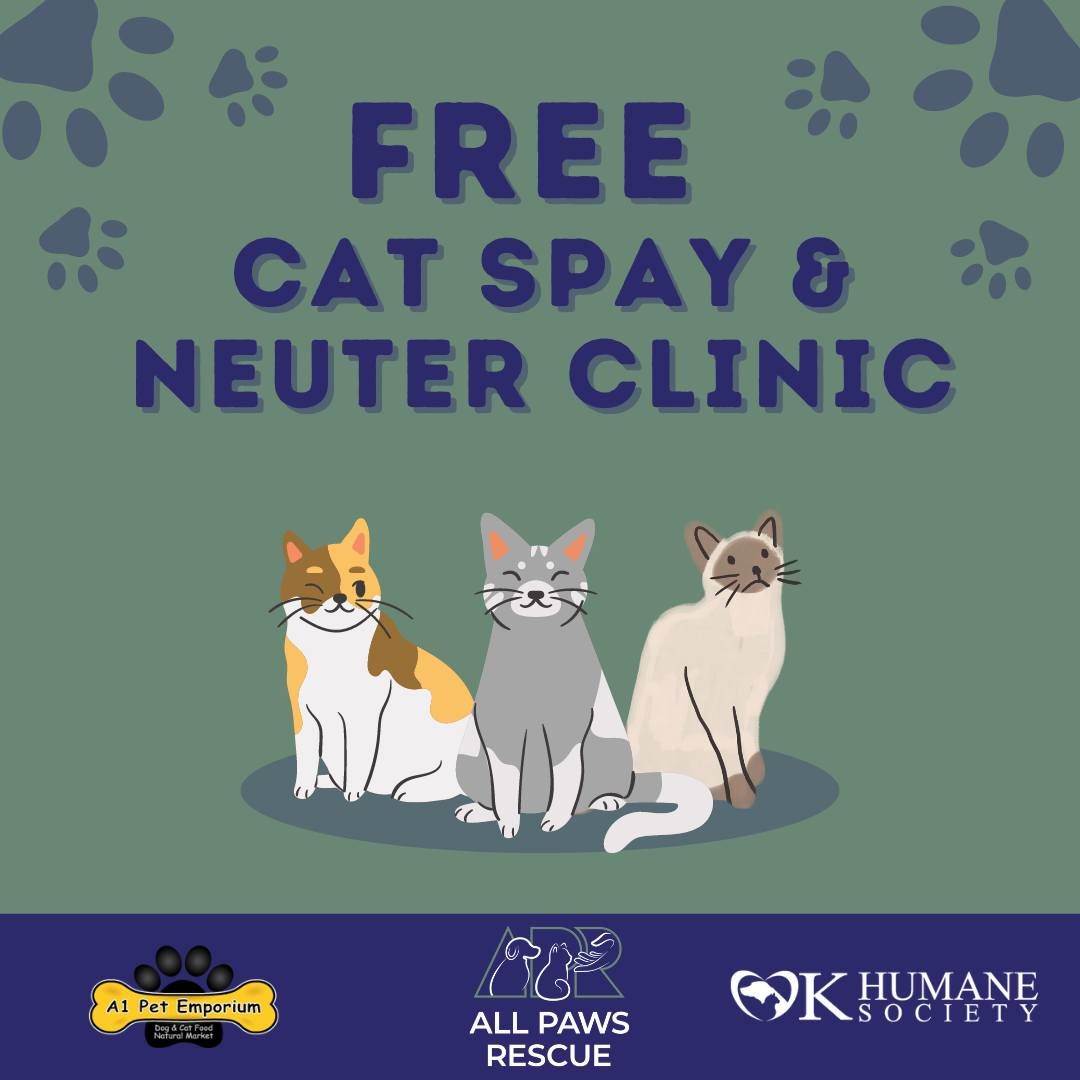 FREE Spay\/Neuter Event for Cats Targeting Owned Cats in NW OKC Metro 