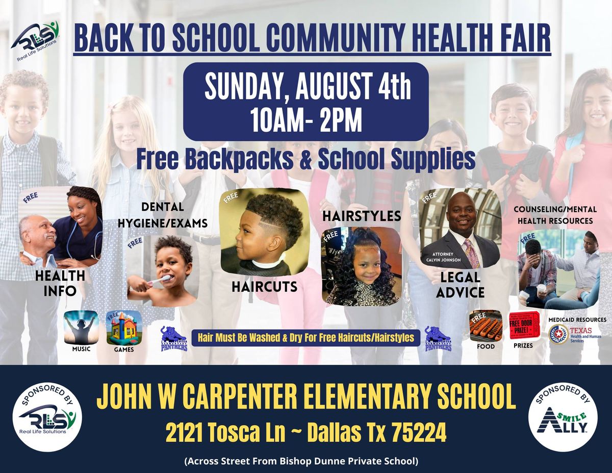 4th Annual RLS Back To School Community Health Fair