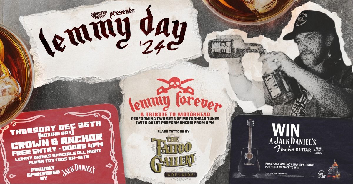 THIS THURSDAY! Lemmy Day Adelaide is back at the Cranker this Boxing Day! FREE ENTRY!