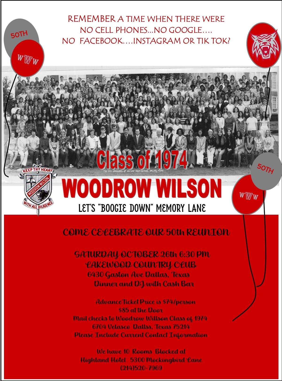 Woodrow Wilson Class of 74 50th Reunion