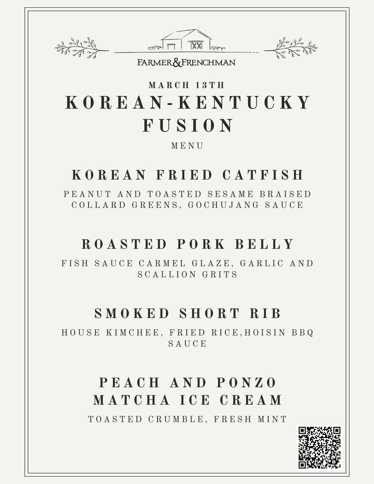 Korean- Kentucky Fusion Dinner