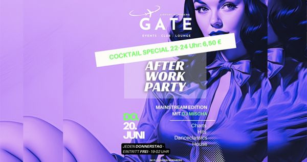 AFTER WORK - MAINSTREAM EDITION MIT COCKTAIL SPECIAL- DO. 20. JUNI