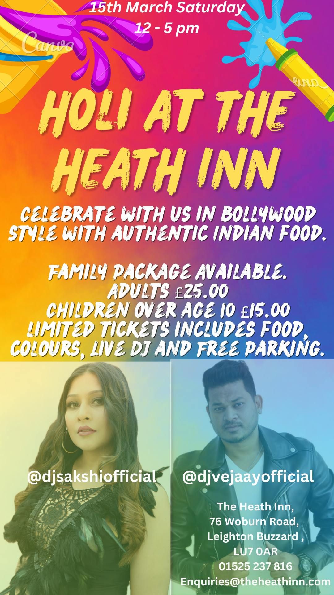 BOLLYWOOD HOLI AT HOTEL HEATHINN LU7 0AR