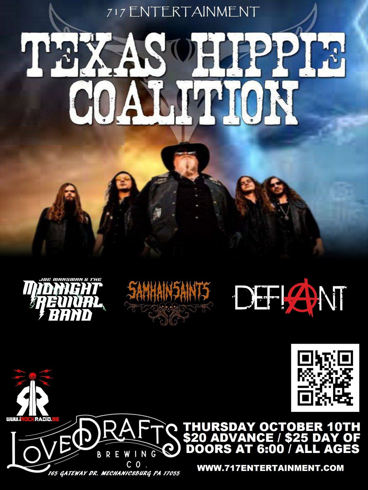 Texas Hippie Coalition w\/ Joe Mansman, Samhain Saints and Defiant