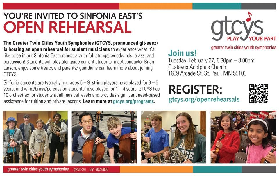 Sinfonia East Open Rehearsal, Gustavus Adolphus Lutheran Church, Saint