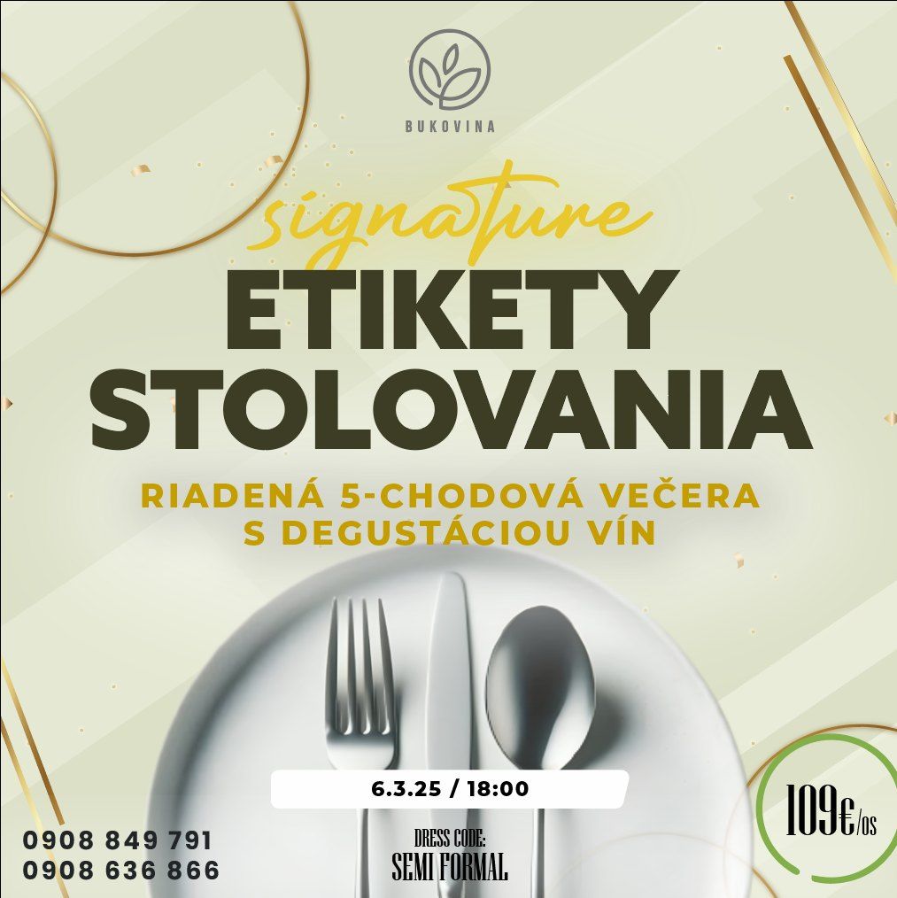 SIGNATURE ETIKETY STOLOVANIA