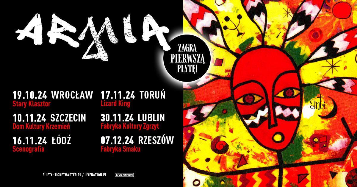 ARMIA zagra pierwsz\u0105 p\u0142yt\u0119! Official Event \u2013 19.10.2024, Stary Klasztor, Wroc\u0142aw