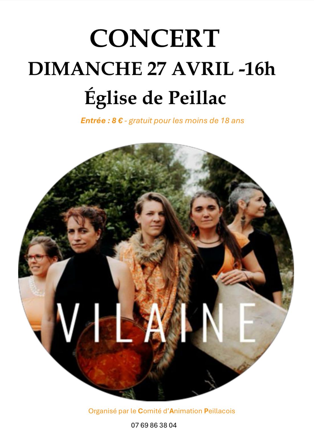 Concert de VILAINE \u00e0 l'Eglise de PEILLAC