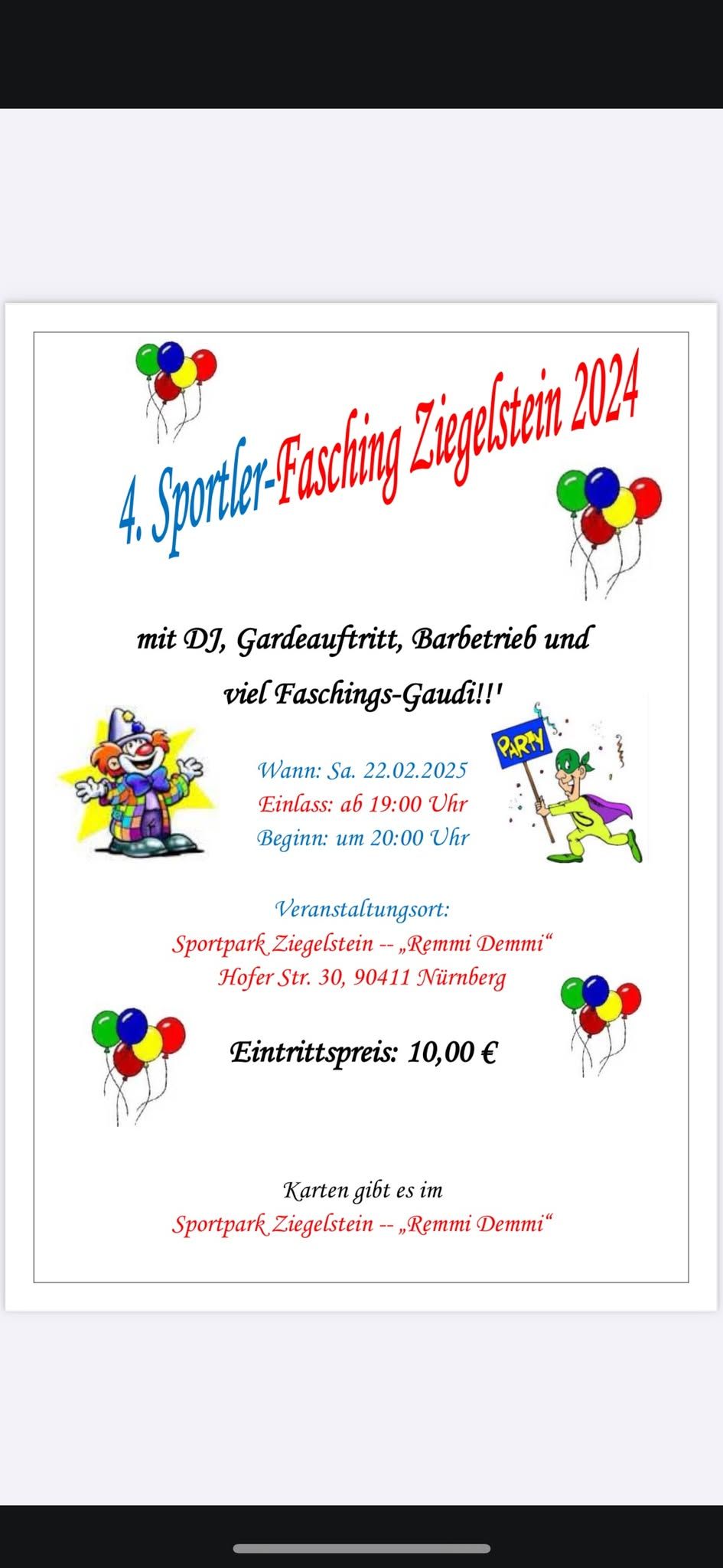 4.Sportler-Fasching-Ziegelstein 2025