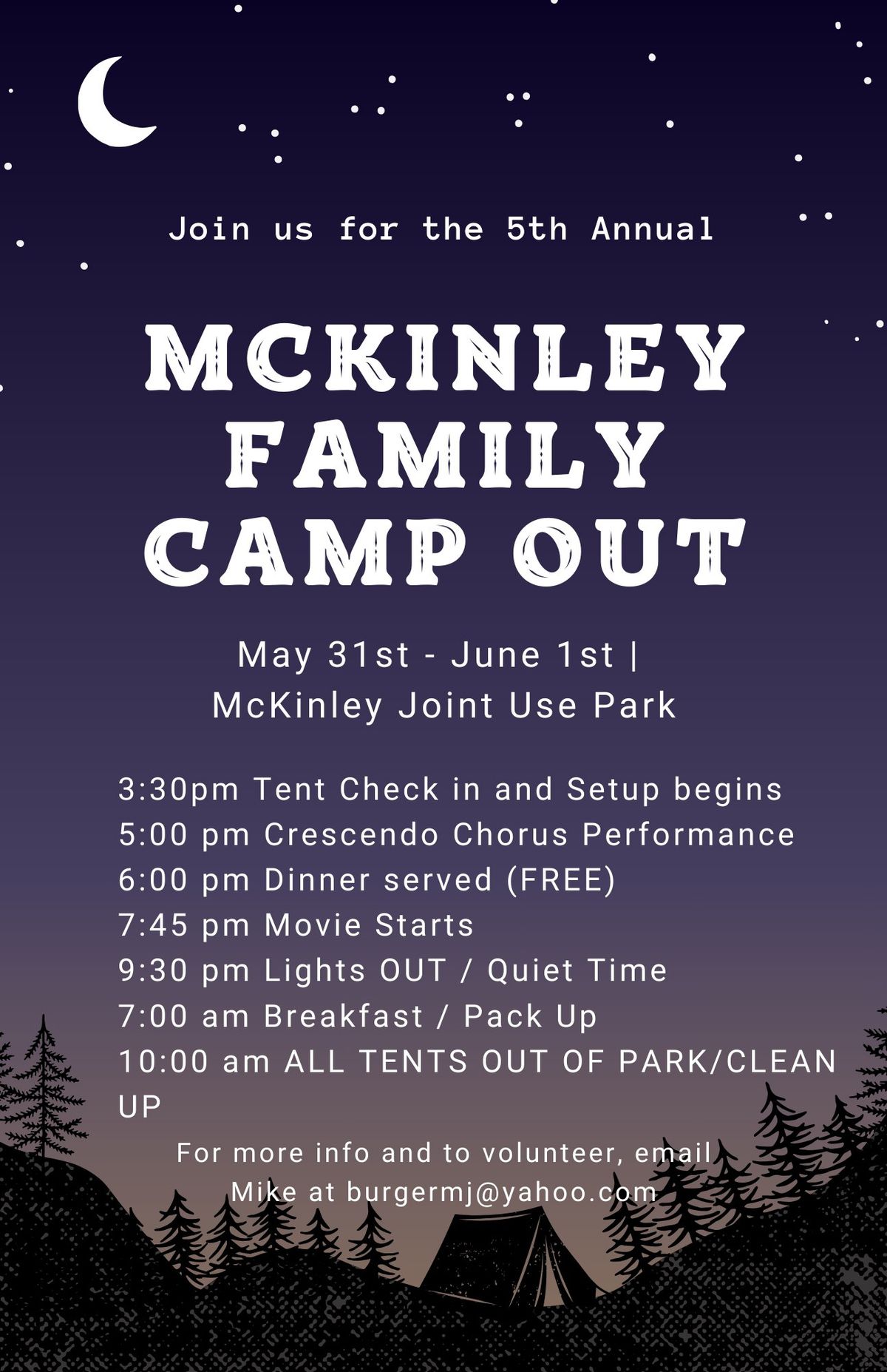 5th Annual McKinley Family Campout