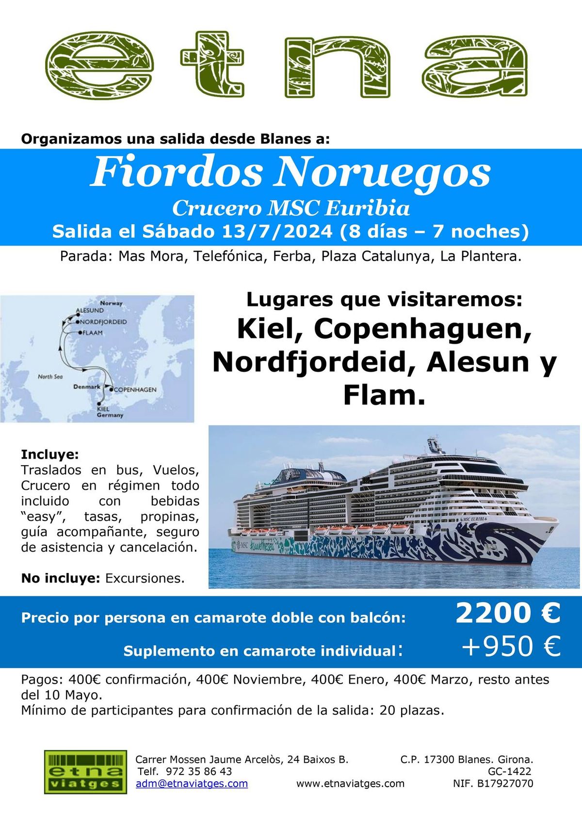 Crucero en grupo a los Fiordos Noruegos
