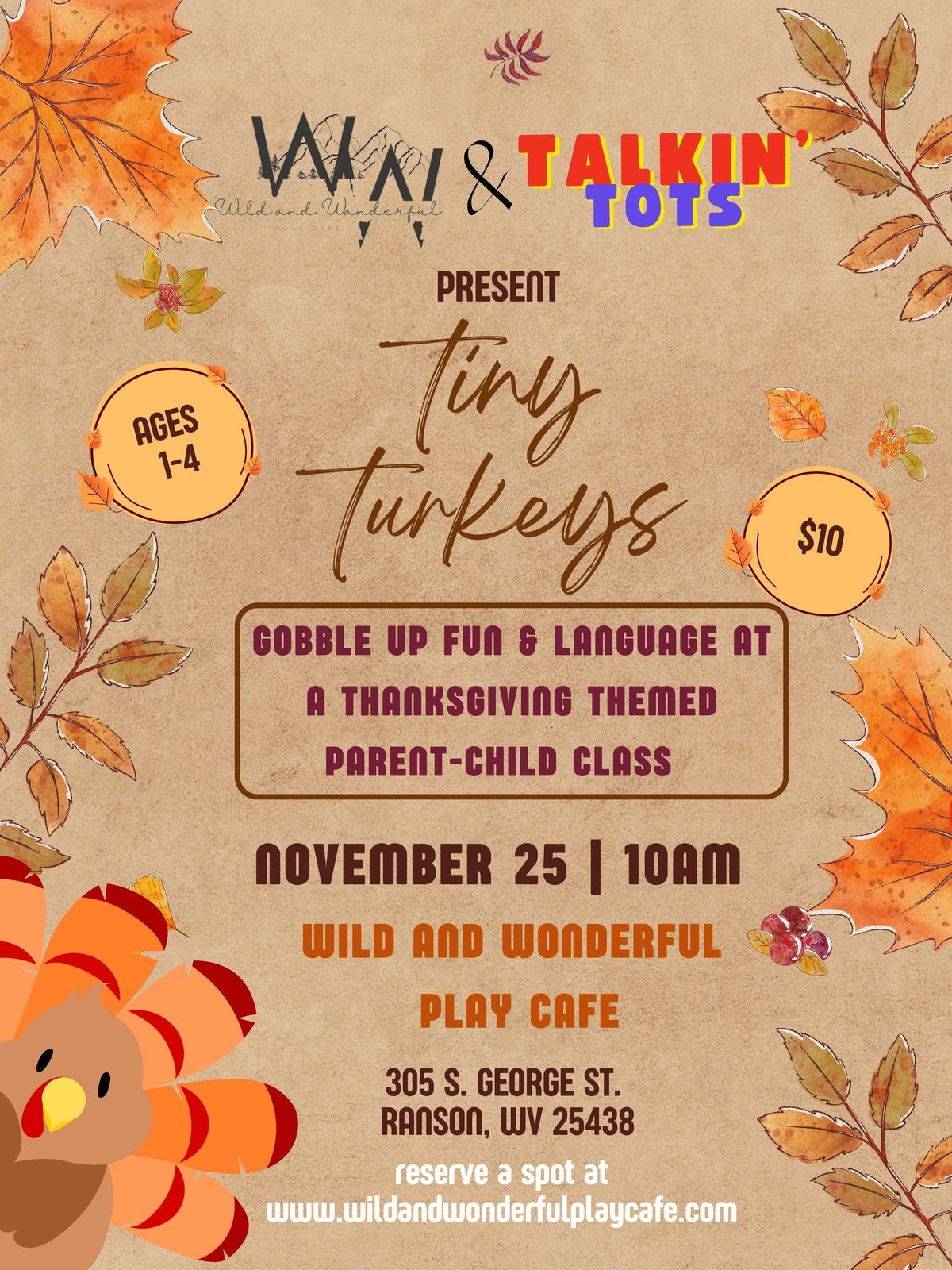 Tiny Turkey's Talkin' Tots Pop up class