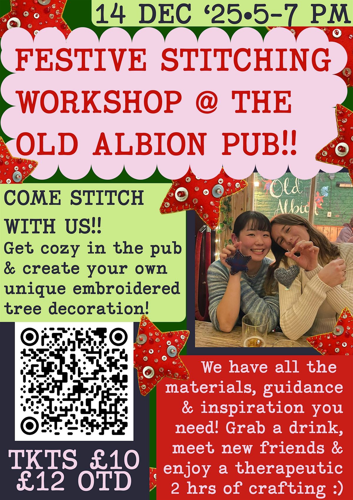 Festive Stitching Workshop @ Old Albion Pub!!