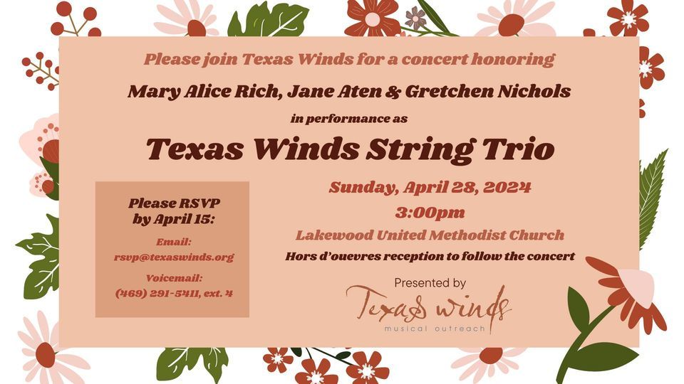 Texas Winds presents Texas Winds String Trio in Concert