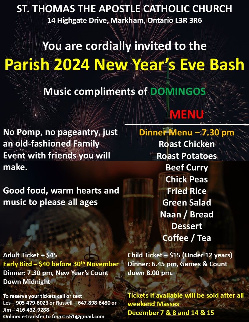 PARISH 2024 NEW YEAR\u2019S EVE BASH