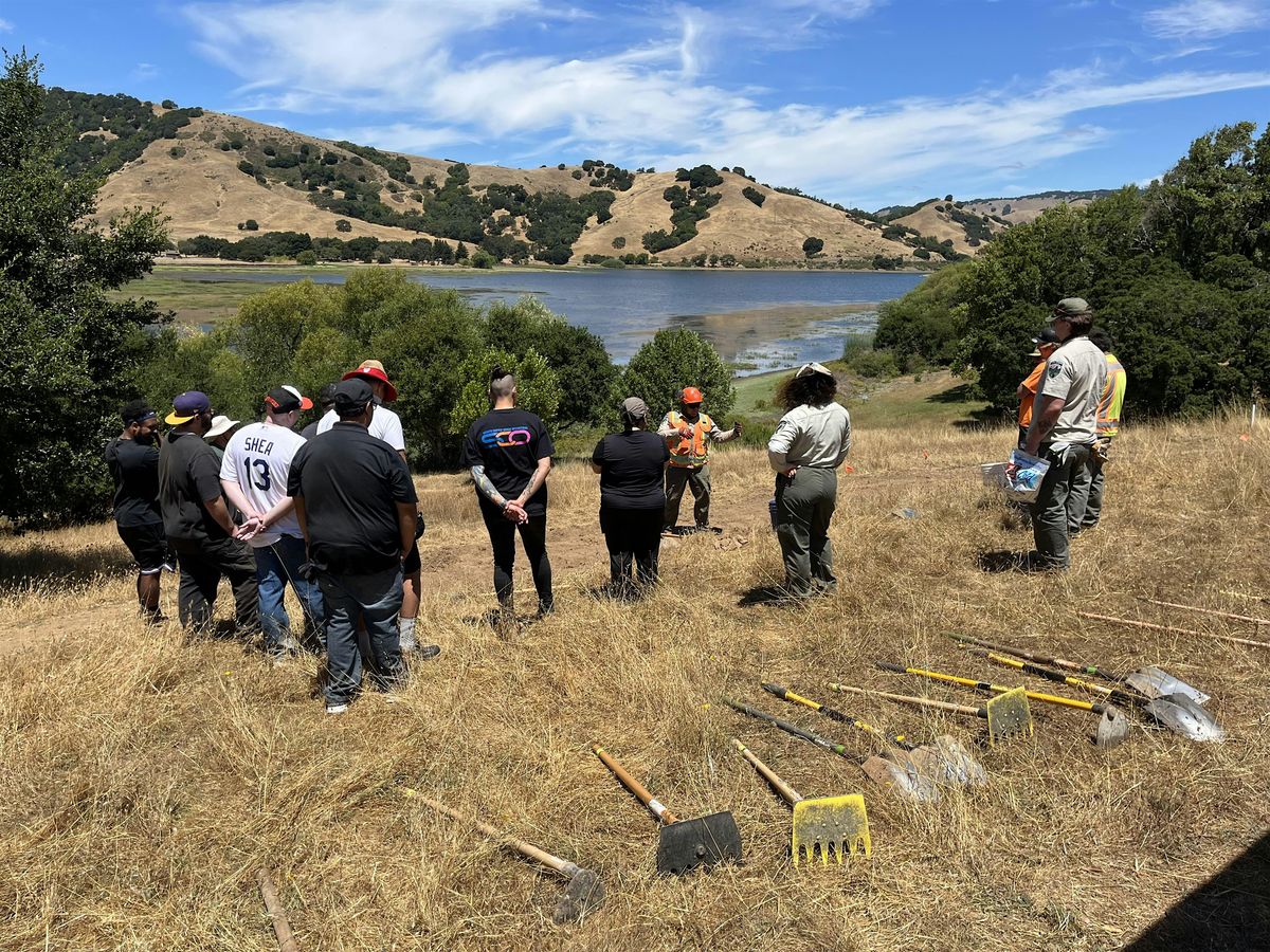 Trail workday at Stafford Lake Park with NorCal High School Cycling League