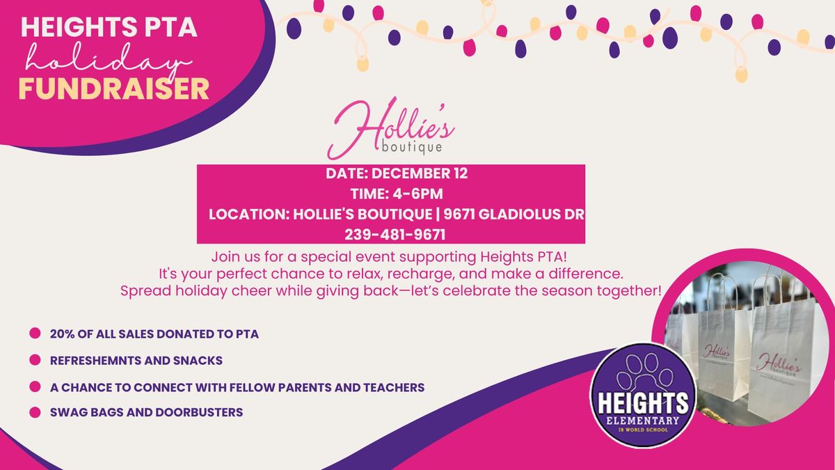 Heights PTA Fundraiser at HOLLIE's BOUTIQUE!