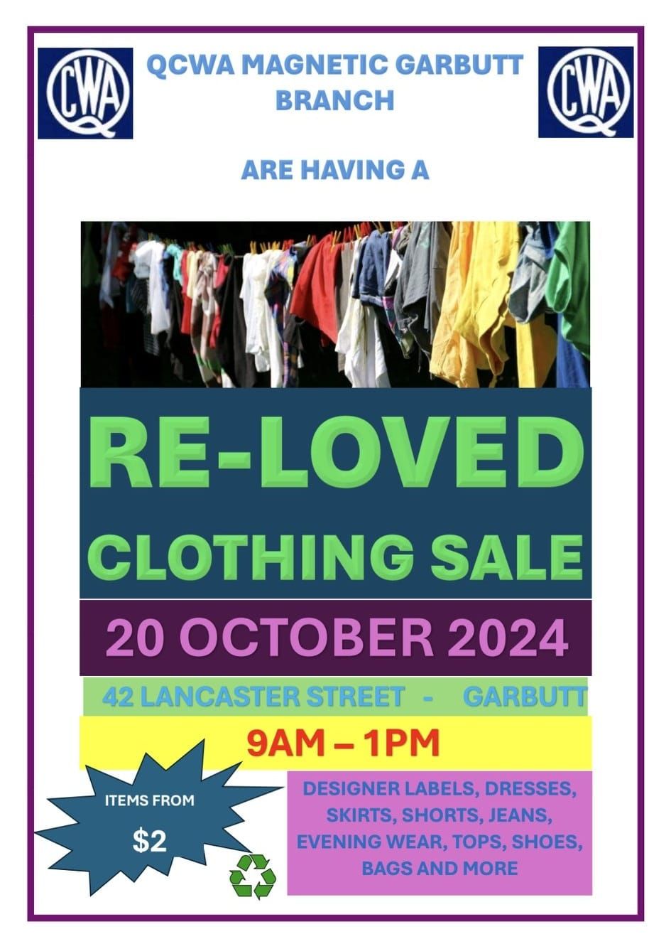 RE-LOVED CLOTHING SALE