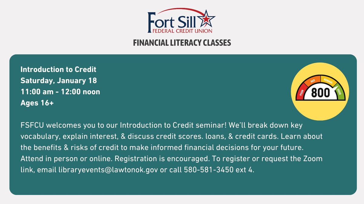 Financial Literacy Class: Introduction to Credit