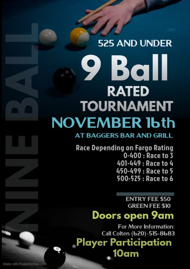 525 & Under 9 Ball Tournament 