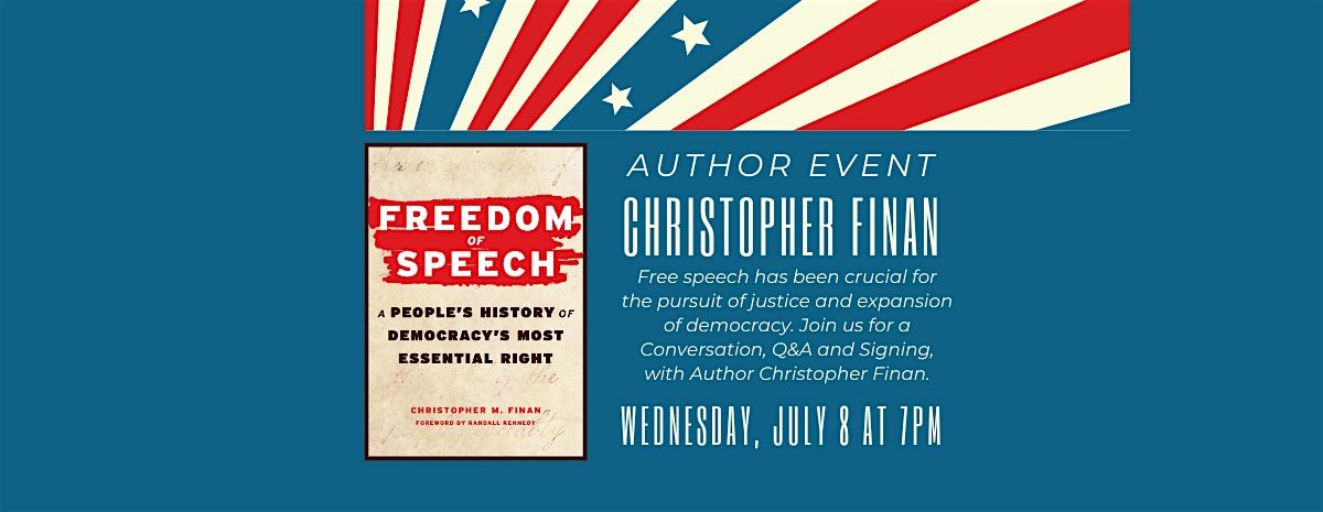 Join us for a Conversation and signing with Christopher Finan.