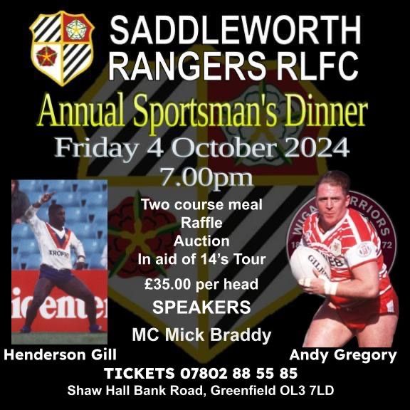 Saddleworth rangers Annual sportsman\u2019s dinner 