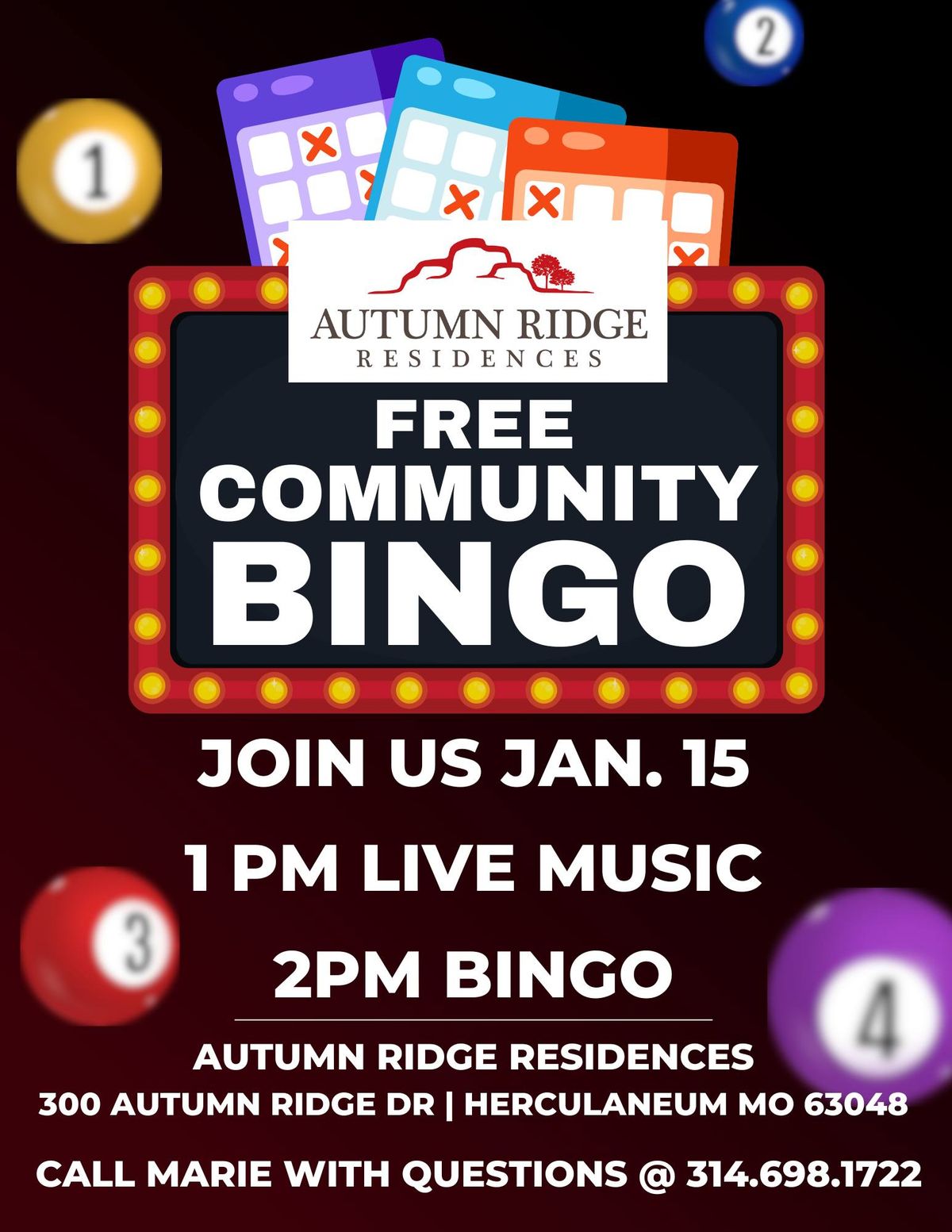 Autumn Ridge Residences FREE Community Bingo