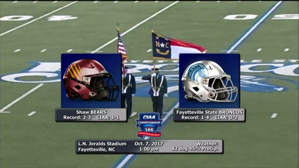 Shaw University Bears at Fayetteville State University Broncos