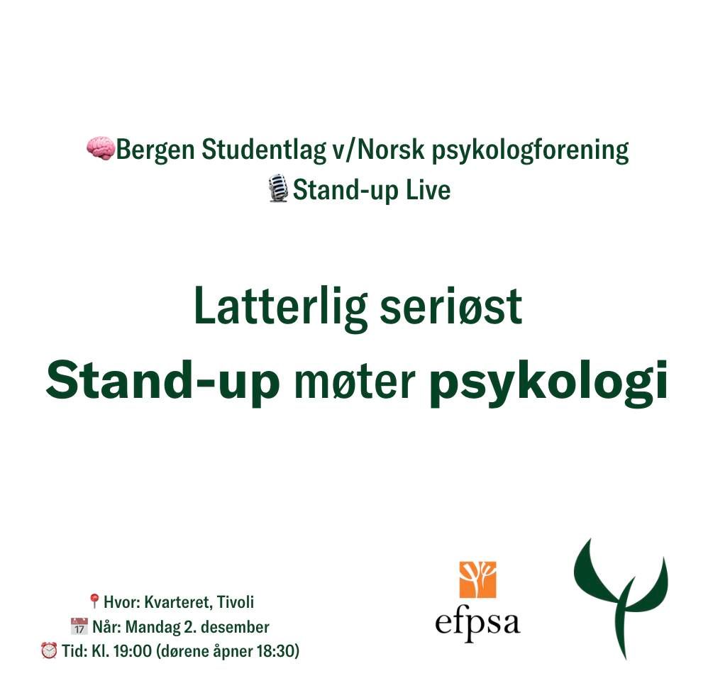 Latterlig seri\u00f8st \u2013 Stand-up & Psykologstudent-roast!