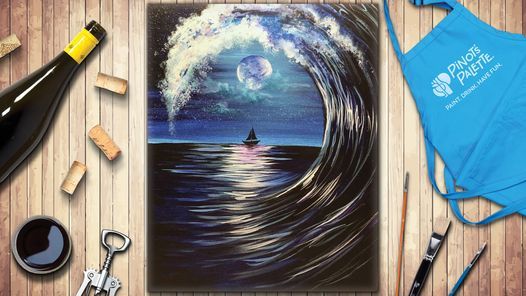Moonlit Wave Paint and Sip Class