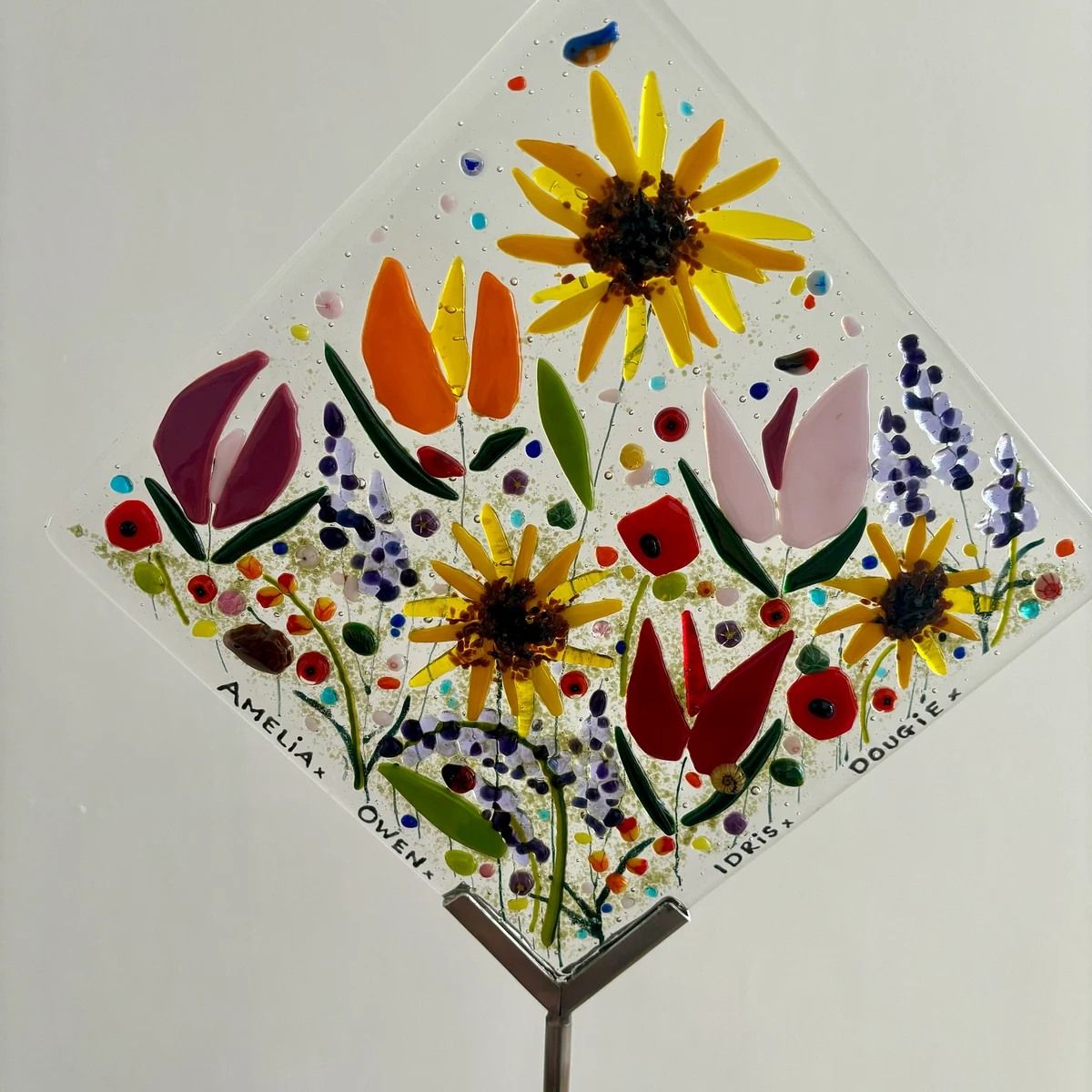 Glass Fused Garden Stake Decoration 