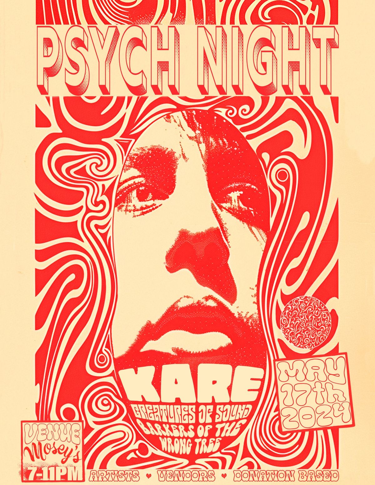 Psych Night! *5-17-24* Ft. Kare, Barkers of the Wrong Tree, Creatures of Sound