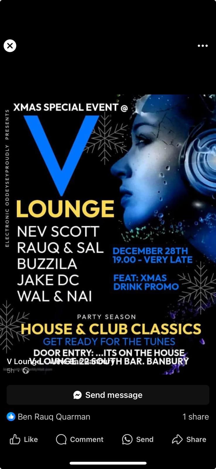 V Lounge presents House Classics Xmas Party