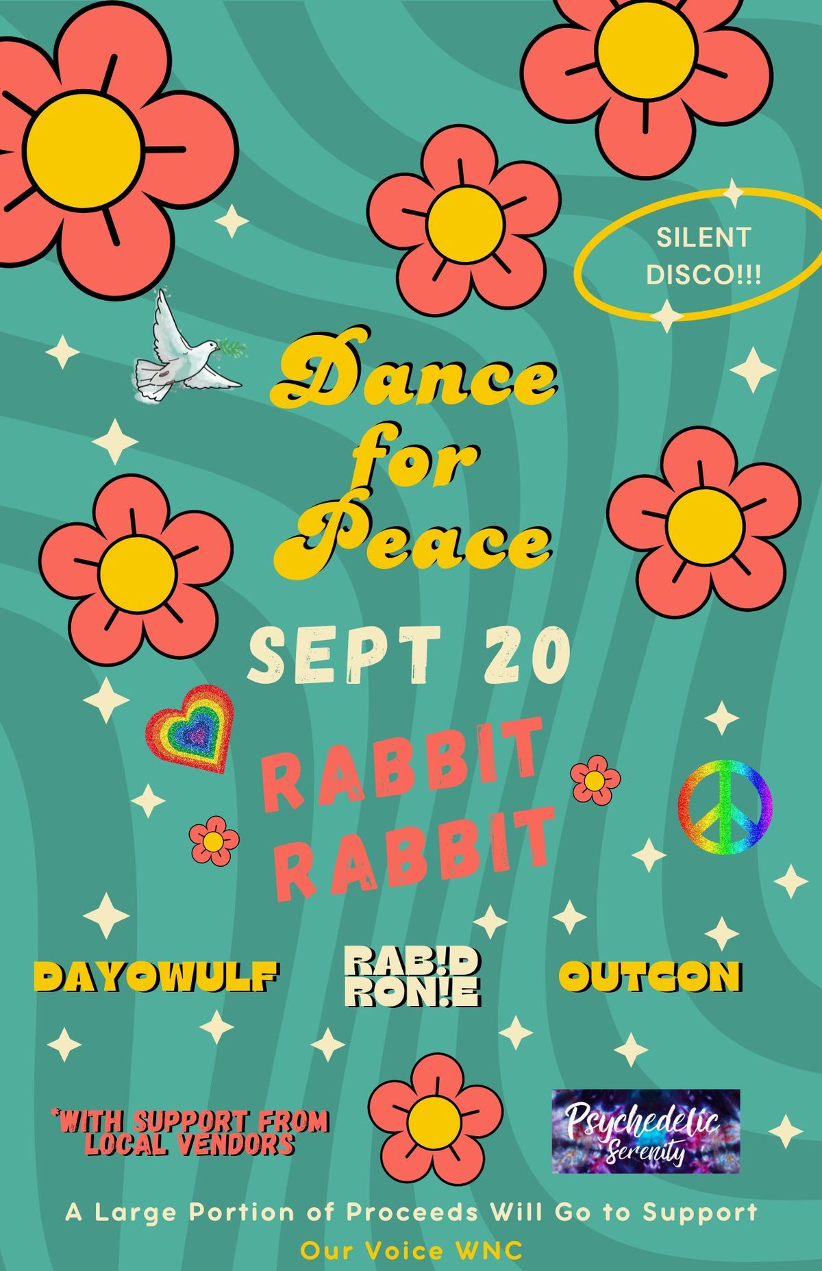 SILENT DISCO: DANCE FOR PEACE WITH DJS DAYOWULF, RAB!D RON!E, OUTCON