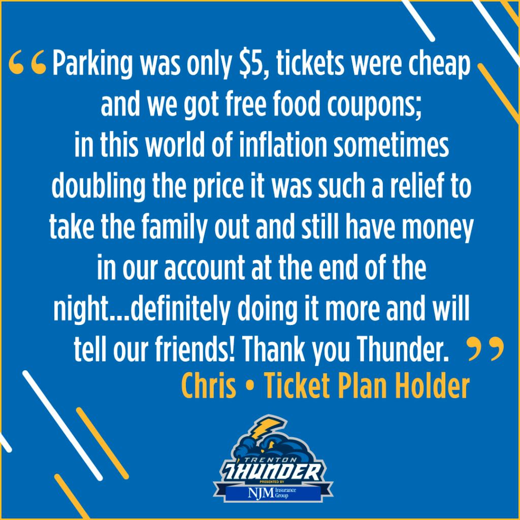 2025 Trenton Thunder Season Tickets (Includes Tickets To All Regular Season Home Games)