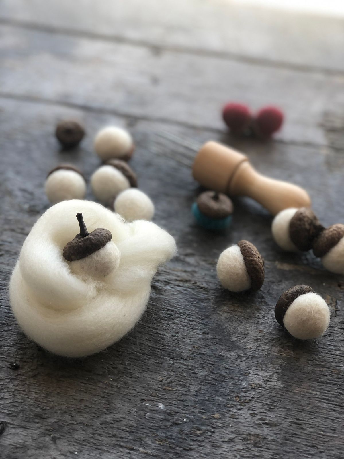 Needle Felted Acorns