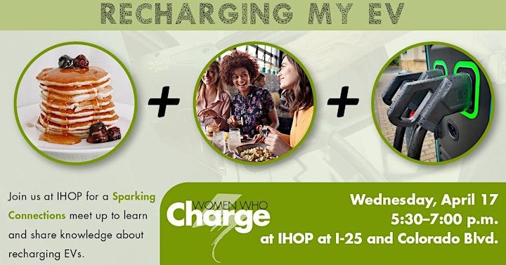 Recharging an EV in Denver, IHOP, Denver, 17 April 2024